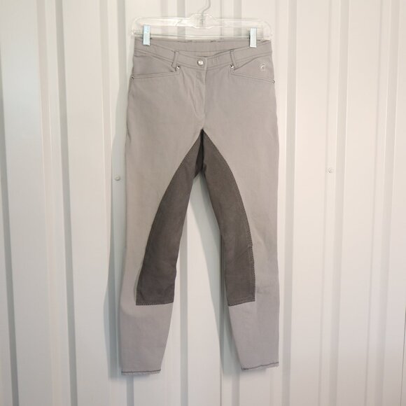 Cavallo Corona Womens Full Seat Breeches Gray Silver Embroidered Pockets Size 26 - Picture 1 of 9